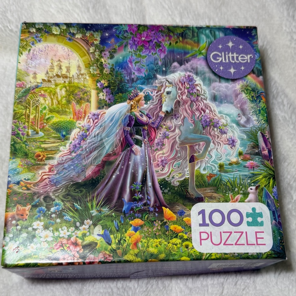 Ceaco 100 Piece Glitter Puzzle Unicorn Dream 15” x 17” age 6+